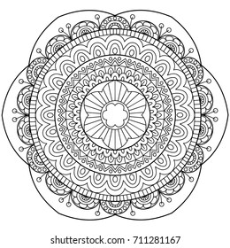 Flower Mandala Vintage Decorative Elements Oriental Stock Vector ...