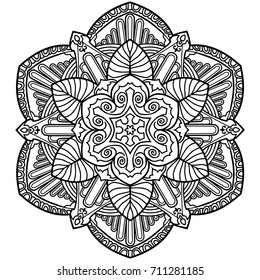 round black and white mandala
