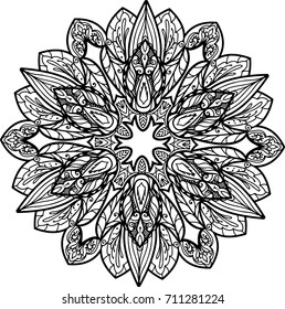 round black and white mandala