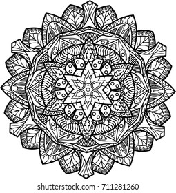 round black and white mandala