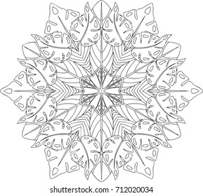 round black and white mandala