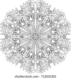 round black and white mandala