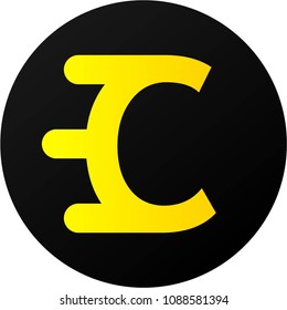 Round Black Yellow Letter C Logo Stock Vector (Royalty Free) 1088581394 ...