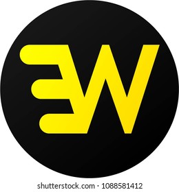 Round Black And Yellow Letter "w" Logo