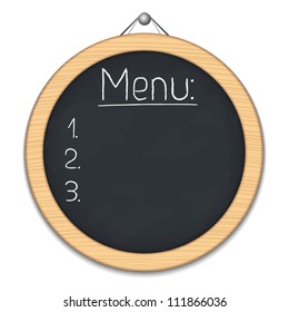 Round blackboard for menu, vector eps10 illustration