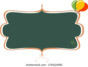 Round blackboard shape of frame