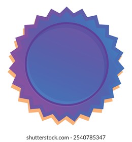 Round blank award badge with jagged edges featuring a gradient of colors from blue to purple to orange, perfect for adding a touch of elegance and sophistication
