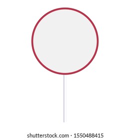 round blank plate on a stick for your text. vector illustration