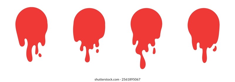 round Blood drips pattern and splatters liquid stain texture. Splashes and drops form. Flat vector illustration isolated