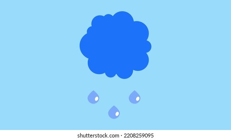 round blue cloud and raindrops