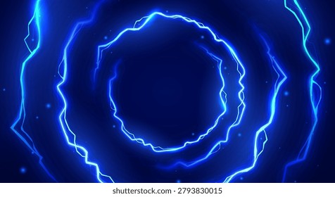 Round Blue Electric Circle Lightning Illustration