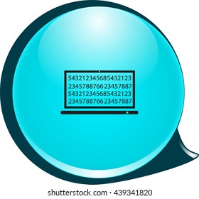 round blue icon laptop vector illustration