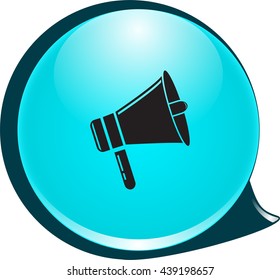round blue icon vector illustration speaker