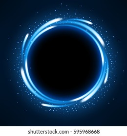 Abstract Blue Glowing Circle Vector Background Stock Vector (Royalty ...