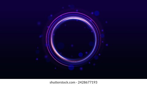 Round blue light twisted, Suitable for product advertising, product design, and other. Curve blue line light effect. Abstract ring background with glowing swirling background. Neon swirl.	