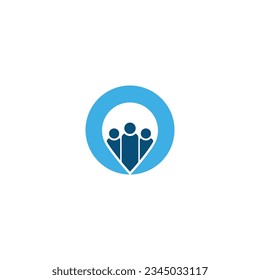rundes blaues Logo, Vektorgrafik-Illustration