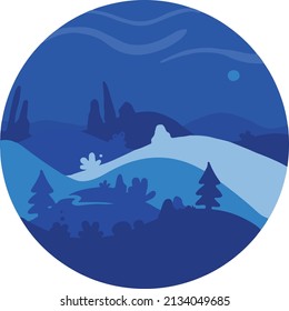 a round blue nature vector art