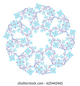 round blue ornament vector