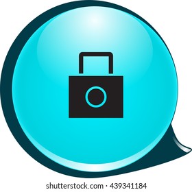 round blue padlock icon vector illustration