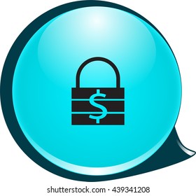 round blue padlock icon vector illustration
