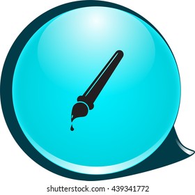 round blue pen icon vector illustration