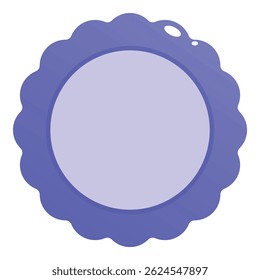 Round blue scalloped empty banner providing copy space for your message