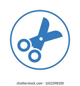 Round Blue Scissors icon, Cut, scissor, cutter