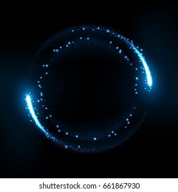 Azul redondo brillante con chispas, adecuado para publicidad de productos, diseño de productos y otros.Ilustración vectorial