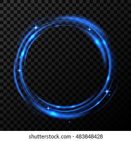 Round blue shiny in transparent background