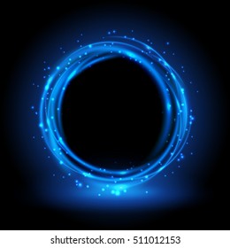 Round blue shiny Vector Illustration