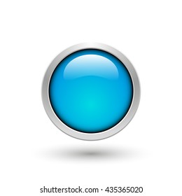 Round blue web button