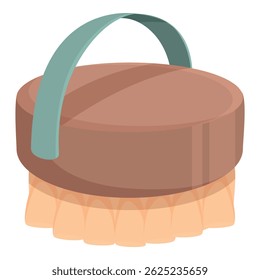 Round body brush with handle for removing dead cells and improving skin health