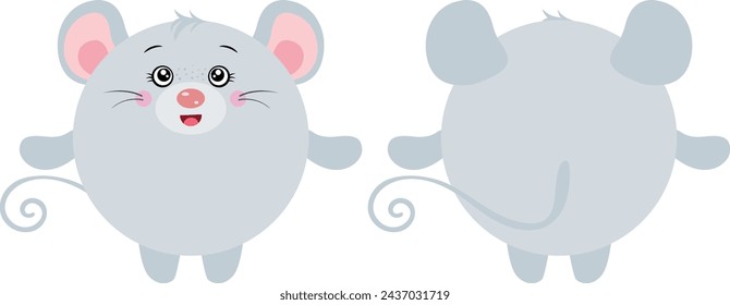 Round body mouse in front and back position