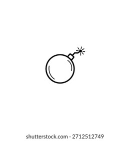 El icono de la bomba redonda está diseñado para imitar la forma de un dispositivo explosivo primitivo o una bomba de bala de cañón a la antigua.