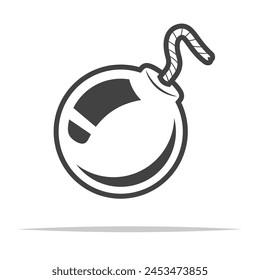 Round bomb icon transparent vector isolated