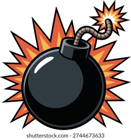 Round bomb vector on white background.
