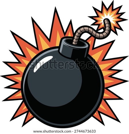 Round bomb vector on white background.
