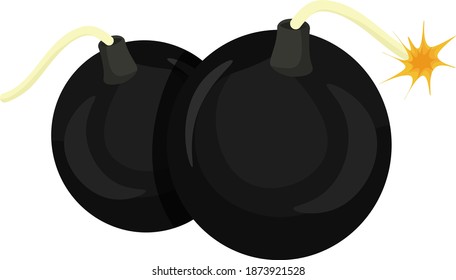 Round bombs, illustration, vector on white background