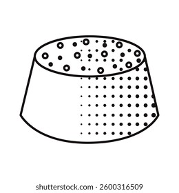 Round bonbon with crunchy topping texture outline. Vector