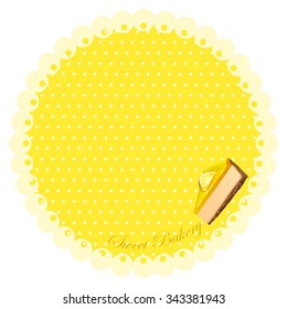 Round border with cheesecake illustration