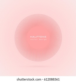 Round border. Circle frame. Vector halftone dots texture. Abstract background