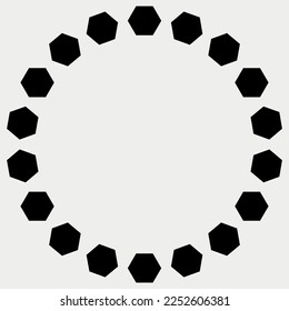 Round Border circular frame decoration element design vector illustration