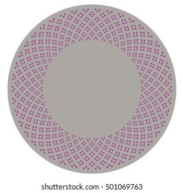 A round border with tiny magenta color flowery pattern. Vector illustration.