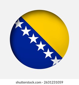 Round Bosnia and Herzegovina	 national flag highlight icon, sticker