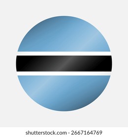 Round Botswana national flag highlight icon, sticker