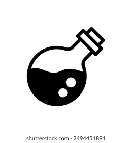 round bottle with liquid - vector icon
