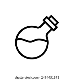 round bottle with liquid - vector icon
