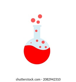 Round bottom flask containing chemicals. Flask icon. 