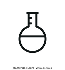 Rundkolben-Isoliersymbol, Chemie-Glas-Vektorgrafik-Symbol mit editierbarem Strich