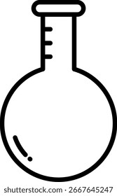 Icono de línea de frasco inferior redondo